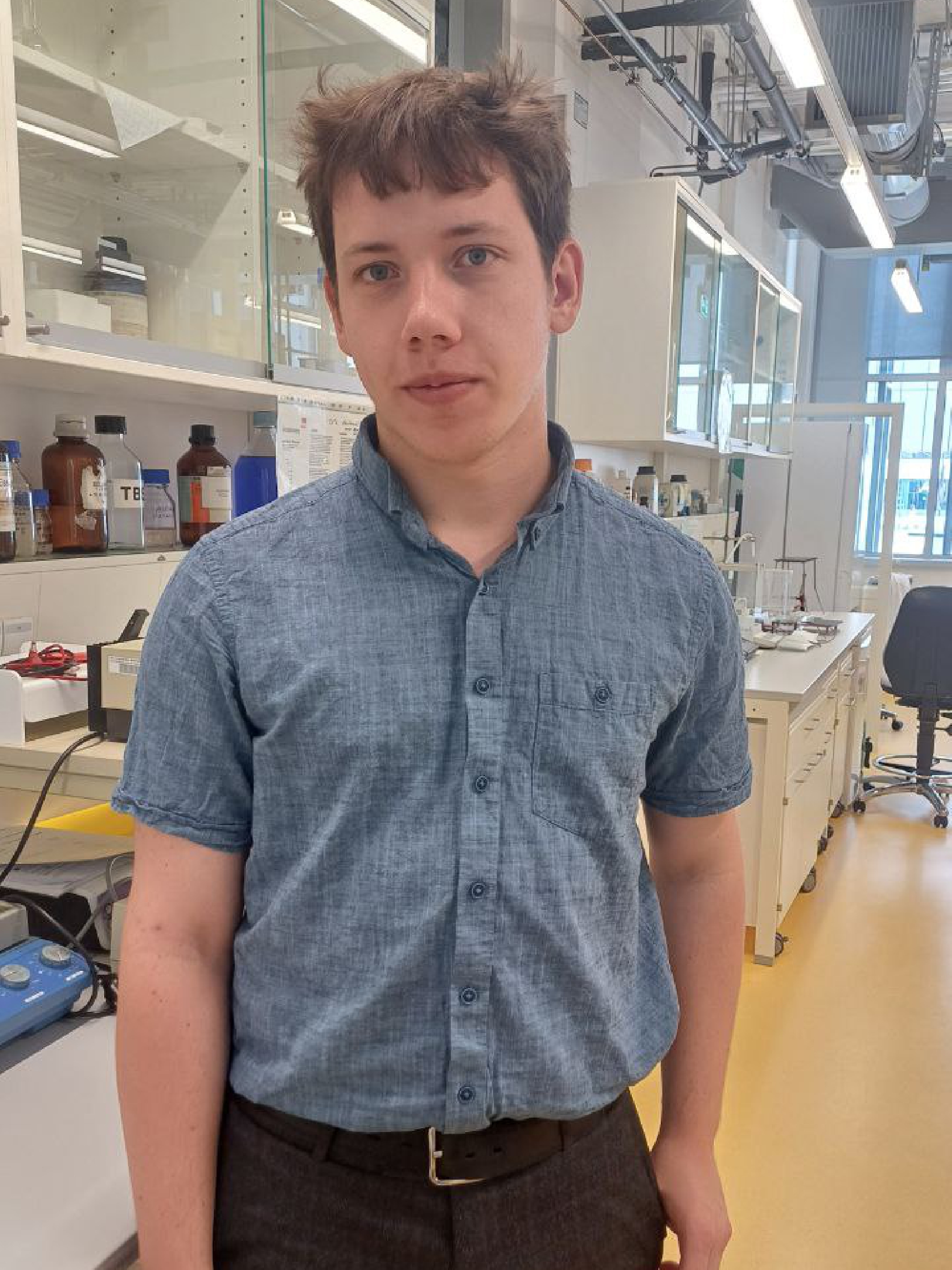 Student researcher Mikalai Aliaksandrau of the Madl lab